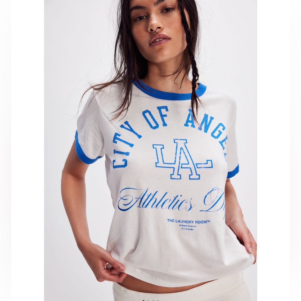 NWT FREE PEOPLE x THE LAUNDRY ROOM CITY OF ANGELS SHORT SLEEVE TEE